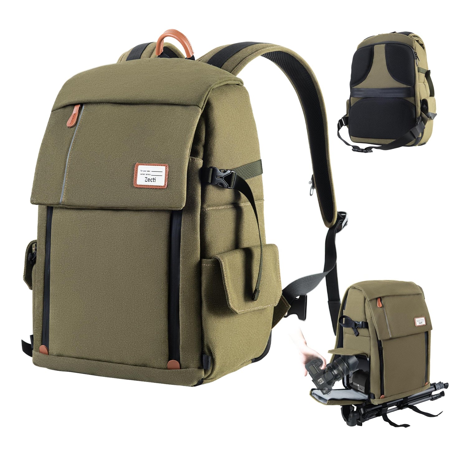 Camera Backpack Bag Waterproof for DSLR/SLR/Mirrorless Photography with Tripod Holder & Removable Modular Inserts & Laptop Compartment Compatible with Canon, Nikon, Sony, Fuji