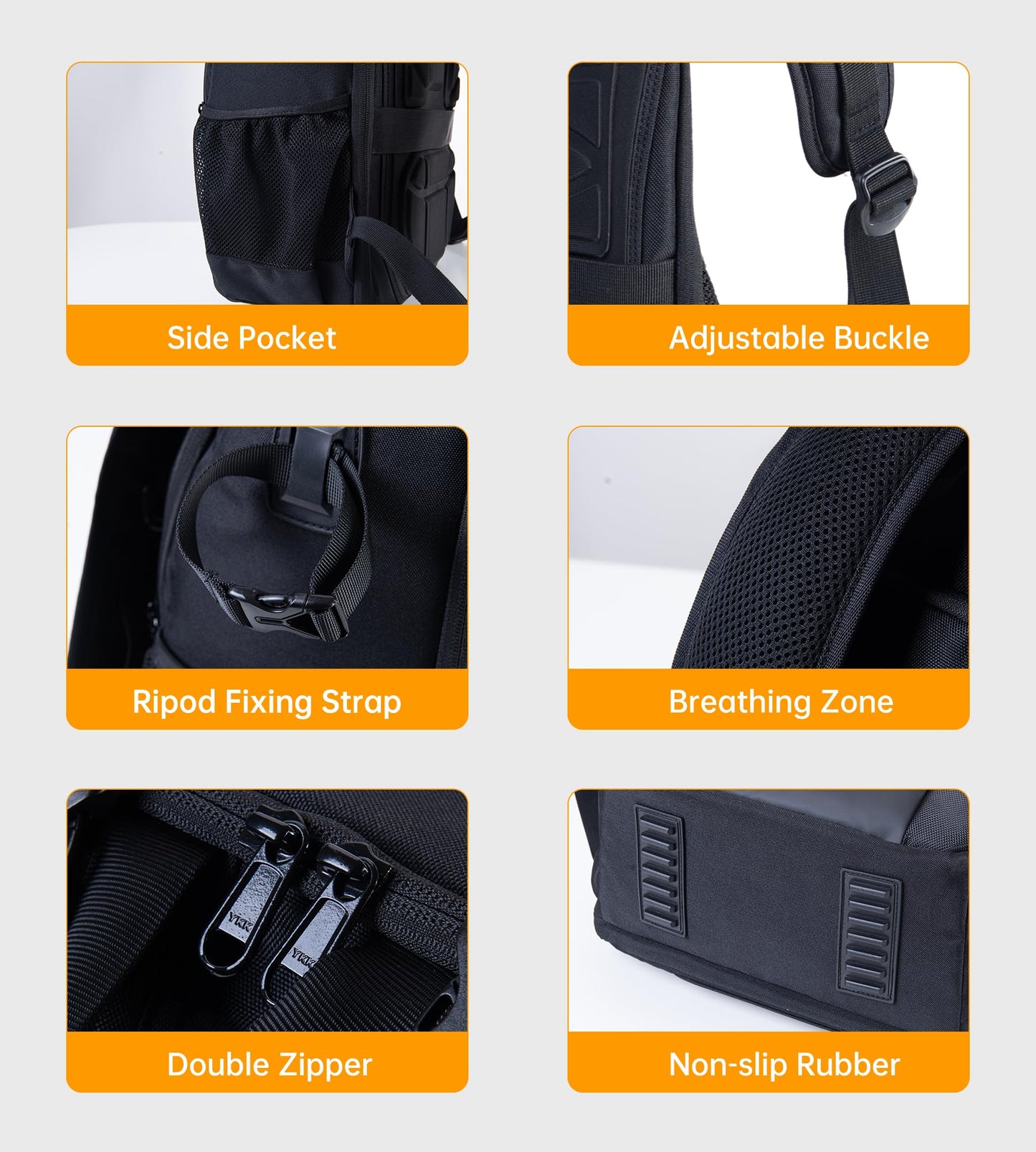 Camera Backpack Professional Camera Bag Waterproof Canvas Photography Backpack with Front Hard Shell&Laptop Compartment&Tripod Holder&Rain Cover Compatible with Canon/Nikon/Sony