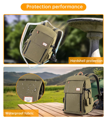 Camera Backpack Bag Waterproof for DSLR/SLR/Mirrorless Photography with Tripod Holder & Removable Modular Inserts & Laptop Compartment Compatible with Canon, Nikon, Sony, Fuji