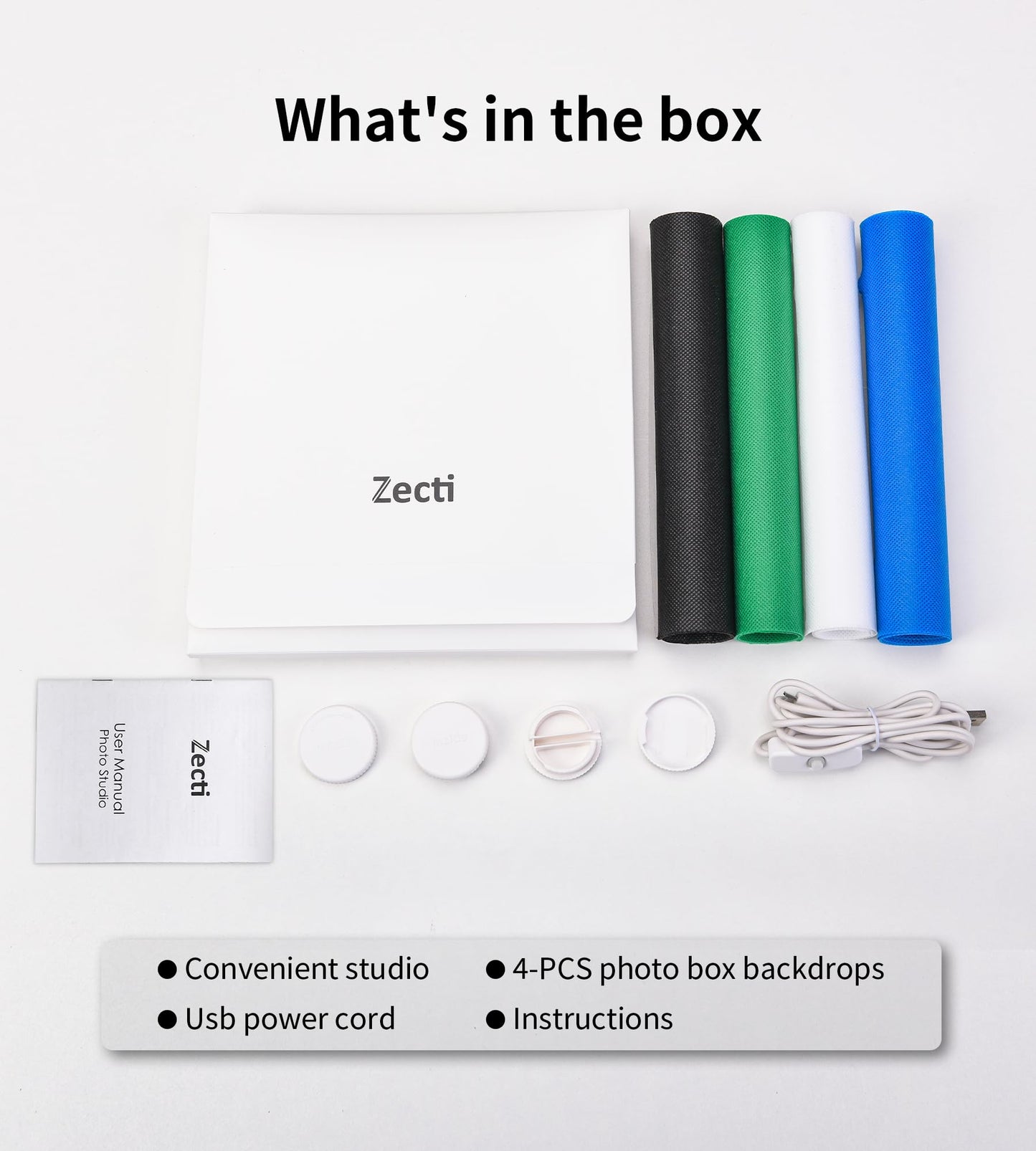 Light Box Photography Portable Folding Photography Light Tent Kit with LED Light 4 Colors Backgrounds for Necklaces, Rings, Watch, Cosmetics
