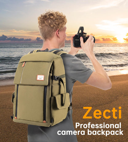 Camera Backpack Bag Waterproof for DSLR/SLR/Mirrorless Photography with Tripod Holder & Removable Modular Inserts & Laptop Compartment Compatible with Canon, Nikon, Sony, Fuji