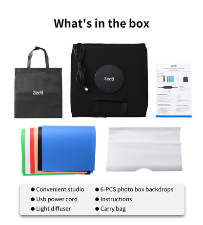 Light Box Photography Photo Shooting Tent kit,Portable Folding Photography Light Tent with CRI >95 120pcs LED Light & 6-Color Backgrounds